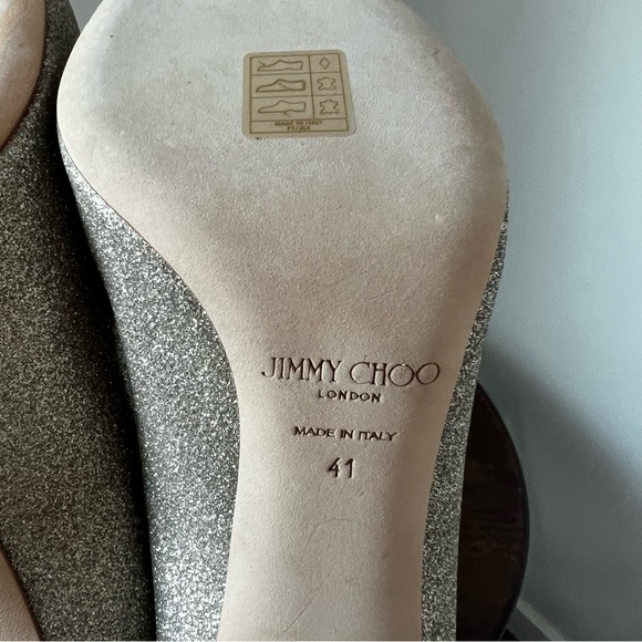 NWT Jimmy Choo Romy Platinum Ice Glitter Pump Heels